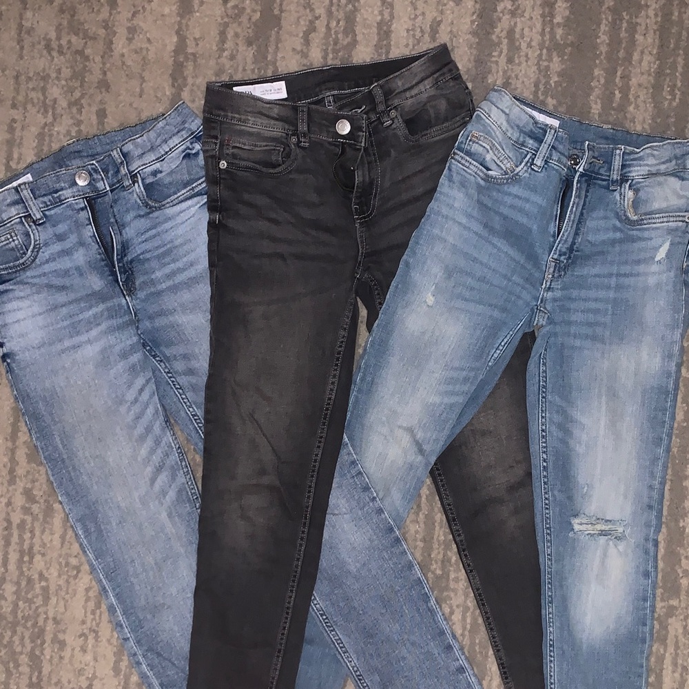 3 ZARA Charcoal / blue Denim Jeans